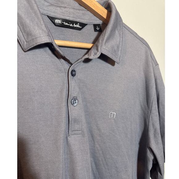 Men's Size L Travis Mathew Excursion Knit Dark Grey Gray Polo Golf Casual - Picture 2 of 7